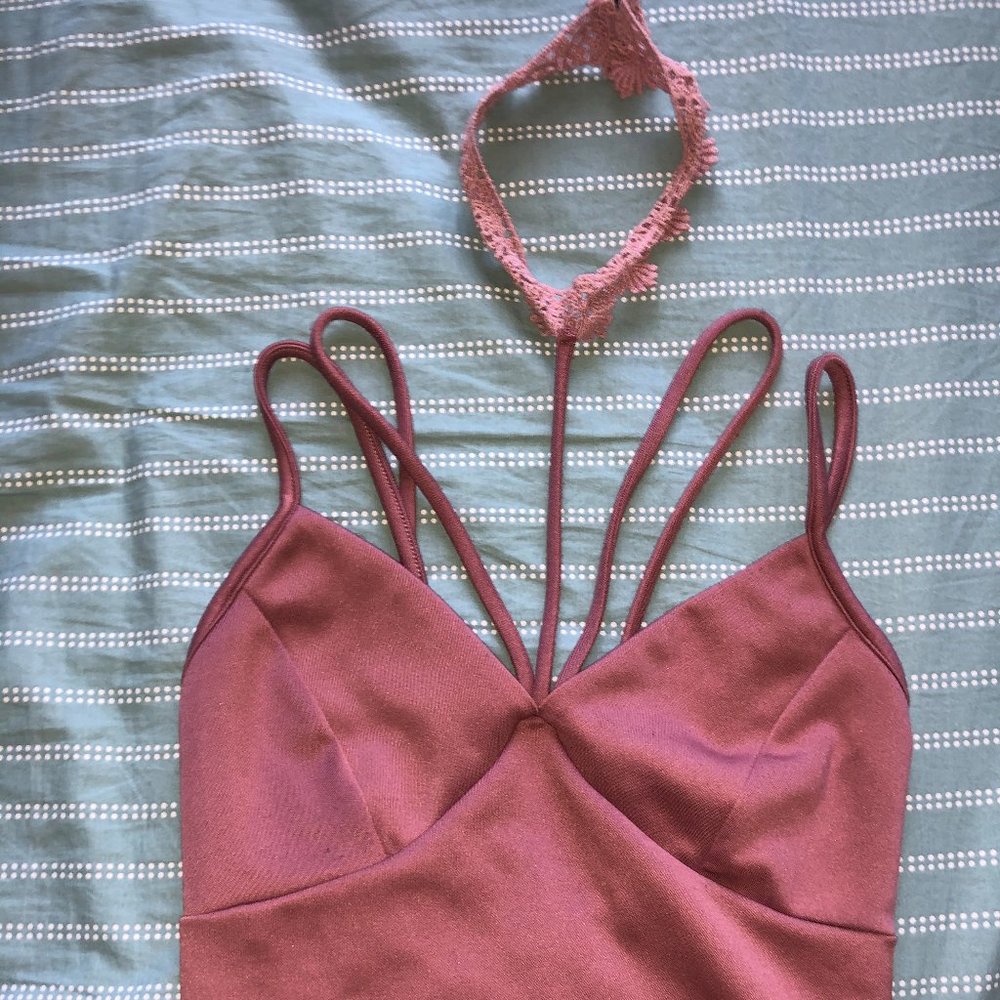 Small Dark Mauve Pink Crop Top